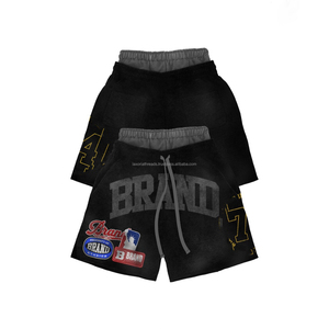 2026 Custom Puff Print Logo Women Two Piece Hoodie <b>Set</b> Cut <b>Sew</b> Cotton Joggers Sun Faded Cropped Hoodie and Short <b>Set</b> - Product Image 6