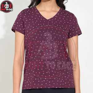 Camisetas de Mujer al por Mayor 2026, de Alta Calidad, de Algodón, con Estampado Geométrico, Cuello en V, Transpirables, para Verano, con Logotipo y Talla Personalizables - Product Image 5