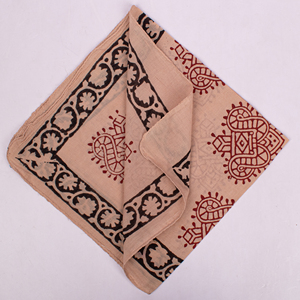 Hand Block Printed Cotton Square Bandana <b>Head</b> <b>Wrap</b> Artisan Scarf Organic Handkerchief Multifunctional Environmentally Friendly - Product Image 5