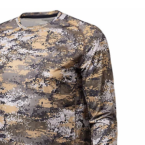 เสื้อยืดล่าสัตว์แขนสั้นผู้ชายพร้อมลายพรางป่าไม้เหมาะสำหรับการเดินทางกลางแจ้งในช่วงฤดูร้อน - Product Image 6