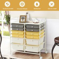 Bacs de rangement roulants à 12 tiroirs pour scrapbooking