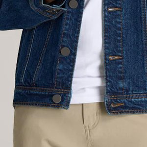 Veste en jean bleue pour homme, veste classique en denim avec col rabattu, manches longues, durable et élégante pour un usage quotidien - Product Image 5