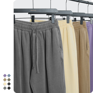 Pantalon de survêtement en coton pour homme, taille élastique, décontracté, avec poches latérales, tricoté mi-lourd, idéal pour l'automne - Product Image 2
