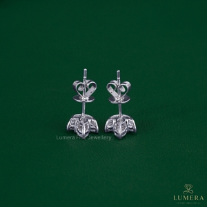 Marquise Cut Lab Grown Diamond Leaf Cluster Stud Earrings 10K Solid Gold Floral Minimalist Fine Daily wear Jewelry for Your <b>Wife</b> - Product Image 3