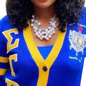 Women's Royal Blue <b>Cardigan</b> Sweater Classic Button Front Knitwear Soft Comfortable <b>Long</b> Sleeve Casual Fashion Outerwear Apparel - Product Image 2