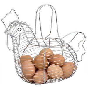 Cesta de Almacenamiento de Huevos en Forma de Gallina, de Malla Metálica Negra, Marca Ware Manufacturing, Color Plateado, Ecológica y Ahorradora de Espacio - Product Image 5