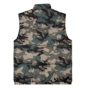 Chaleco Acolchado de Camuflaje para Hombre, Cuello Alto, Cierre de Cremallera, Ropa Exterior Informal, Relleno de Poliéster, Bolsillos, Largo Regular, para Otoño - Product Image 5