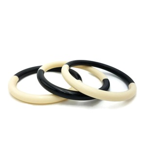Two Tone Silicone <b>Bangle</b> Stretch <b>Bracelet</b> Elastic Hair Tie Simple Elastic Band for Daily Wear - Product Image 1