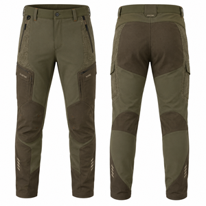 Pantalon de chasse softshell pour hommes, respirant, en polyester et nylon, style automne, imprimé camouflage, logo frontal MEGAMAPLE - Product Image 1