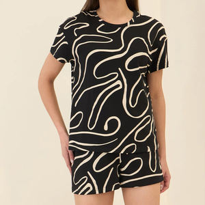 ชุดเซ็ตเสื้อผ้าออกกำลังกายผู้หญิงผ้าฝ้ายน้ำหนักเบาขายส่ง ชุดออกกำลังกายแบบกำหนดเอง 2 ชิ้น ชุดคู่สำหรับผู้หญิง - Product Image 1