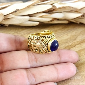 Hot Design Boho Butterfly Tribal Brass Amethyst <b>Ring</b> Women 18K Gold/Silver Plated Vintage <b>Statement</b> <b>Ring</b> Daily Wear - Product Image 3