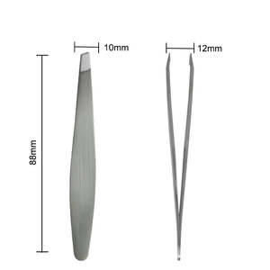 Pinzas para Cejas Profesionales de Acero Inoxidable de Alta Calidad, 88 mm, Inclinadas, Delicadas, Prácticas, Reutilizables, Antiestáticas y Ecológicas - Product Image 1