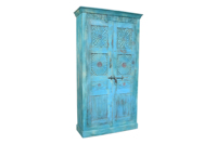 Armoire en bois sculptée à la main, artisanat ancien Haswani