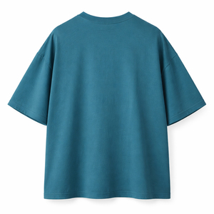 T-shirt à manches courtes de couleur unie surdimensionné pour homme, décontracté, col rond, jersey de coton uni, coupe régulière, longueur normale - Product Image 2
