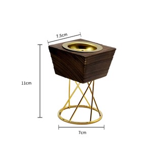 Brûleur d'encens en bois avec support métallique, porte-encens décoratif pour l'aromathérapie, utilisable toute l'année - Product Image 3