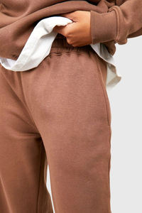 Vêtements décontractés pour femmes, pantalon de survêtement élégant de couleur marron, coton molletonné de haute qualité, coupe ample, jambes larges, pour la saison hivernale - Product Image 4
