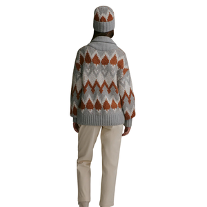 Chaqueta de punto jacquard para mujer, con cremallera frontal, patrón texturizado, manga larga, cómoda, informal, para viajes y uso diario - Product Image 3