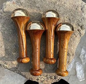 High Quality Custom Logo Wood Kansa Wand Double Sided Handmade Home Decor Ayurvedic Body <b>Massager</b> Foot Care <b>Tool</b> Modern Design - Product Image 2