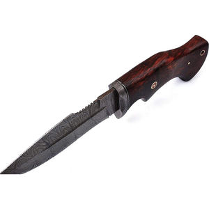 Cuchillo de vaquero artesanal de acero de Damasco con funda de cuero, hoja fija de acero inoxidable, cuchillo de desollar de vaquero, cuchillo de bolsillo - Product Image 3