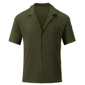 Ensemble assorti deux pièces pour homme en coton léger et respirant, chemise à manches courtes et pantalon coupe décontractée, idéal pour les vacances - Product Image 6