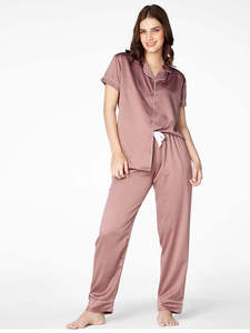 ชุดนอนผ้าซาตินลายผลไม้เอวสูงปานกลางสำหรับผู้หญิงใส่สบายระบายอากาศได้ดีช่วงฤดูร้อน - Product Image 4