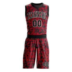 Conjunto de Uniforme de Baloncesto Personalizado con Camuflaje Rojo, Sin Mangas, Impresión Sublimada, Secado Rápido, Uniforme Deportivo para Adultos Unisex - Product Image 2