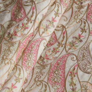 Premium Chain Stitch Embroidery Fabric For Women Fashion Wear Designer <b>Garments</b> And Boutique Textile Material - Product Image 2