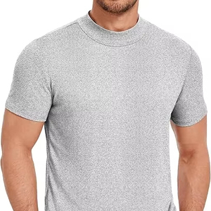 T-shirt à col montant coupe ajustée |   Fournisseur de t-shirts en coton personnalisés OEM |   Faible MOQ, Marque Privée - Product Image 1