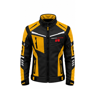 Vestes moto softshell longues pour hommes, motif intégral, fermeture éclair sur le devant, logo, en vente à bas prix - Product Image 4