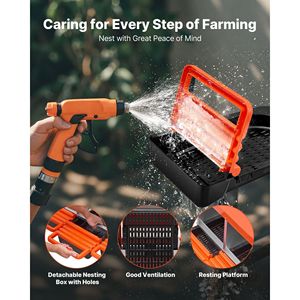 15-30 scatola nido di pollo 4-vano resistente alla corrosione metallo inclinato nidificazione scatole di fondo fori di riposo piattaforma stabile per - Product Image 6