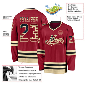 Maillots de hockey sur glace personnalisés, style USA, maillots d'équipe, vêtements de sport à séchage rapide, fabricant - Product Image 3