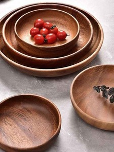 Ensemble d'assiettes en bois d'acacia pour table de dîner raffinée, finition naturelle de qualité supérieure, plat de service pour la présentation des aliments, utilisation à la maison et en cuisine - Product Image 6