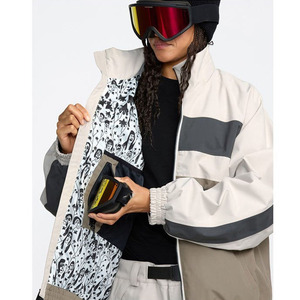 Ensemble de pantalon cargo à capuche unisexe avec logo personnalisé, fermeture éclair, style rétro, imperméable, coupe-vent, baggy, pour le snowboard, combinaison de ski deux pièces - Product Image 4