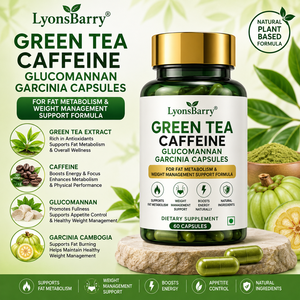 Cápsulas de Té Verde, Cafeína, Glucomanano y Garcinia de LyonsBarry para el Metabolismo de Grasas y Control de Peso - Product Image 3