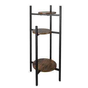 Support de plantes moderne à 3 niveaux en métal et bois, porte-pot de fleurs d'intérieur, étagère d'angle décorative pour salon et balcon - Product Image 2