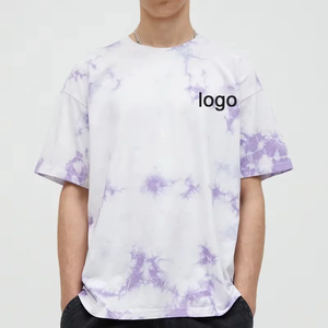 Premium Custom Logo Tie Dye Men's T-Shirt Heavyweight 100% Cotton Oversized Streetwear Tee Black & <b>White</b> Acid Wash Cloud Print - Product Image 5