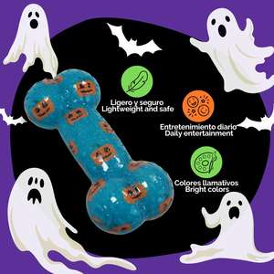 Giocattolo per Cani in Gomma 16,5x7,5cm con Design Halloween, Colori Vivaci, Facile da Pulire, Resistente ai Morsi, Gioco Interattivo e di Movimento per Animali Domestici - Product Image 4