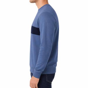 เสื้อสเวตเชิ้ตคอกลมสีน้ำเงินบล็อกสีสำหรับผู้ชาย ทรงปกติ ผ้าฝ้ายถัก สวมใส่สบายๆ ในฤดูใบไม้ร่วง ระบายอากาศได้ดี - Product Image 3