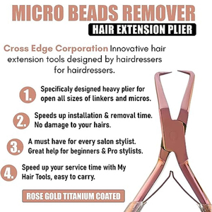 Accessoires professionnels pour l'élimination des extensions de cheveux, outils pour extensions de cheveux à micro-anneaux, pinces, conception personnalisée en acier inoxydable - Product Image 5