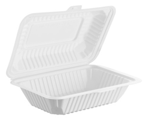 Disposable Plastic Food <b>Container</b> With Lid Microwavable <b>Takeaway</b> Box Minimalist Design 9.25 x 6.5 Inch - Product Image 2