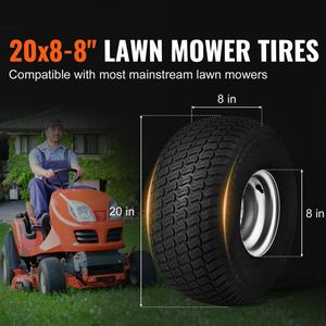 Paquete de 2 Neumáticos para Tractor S Turf de 3.5'' 20x8 8'' sin Cámara, Llantas para Cortacésped, Neumáticos para Tractor de Jardín - Product Image 2