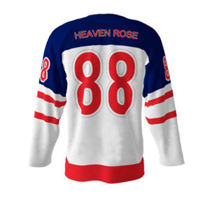 Maillots de hockey sur glace sur mesure avec options de numéros, logos et noms personnalisés, conçus pour le jeu compétitif - Product Image 3