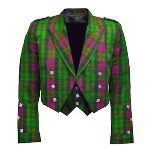 Chaqueta de Tartán Escocés Verde y Rosa de Lana para Niño, Estilo Príncipe Charlie, para Boda en las Tierras Altas, OEM/ODM, Superventas - Product Image 1