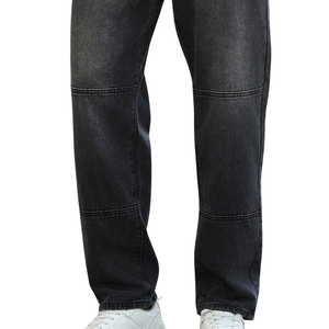 Mens Breathable Mid Washed Black Wide Leg Denim <b>Jeans</b> Relaxed Cotton Casual <b>Winter</b> Solid Fashion Everyday Wear Premium Quality - Product Image 5