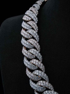 Collier chaîne cubaine en moissanite taille brillant, en argent sterling 925, bijoux hip-hop personnalisés pour la mode haut de gamme - Product Image 3