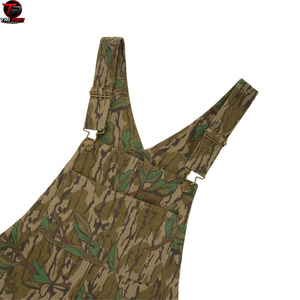 Men Outdoor Green Leaf Bark Camouflage Hunting Field Bib Overalls Back View High Upper Back Panel V-Back Shoulder <b>Suspenders</b> Wat - Product Image 2