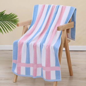 Toalla de Algodón Suave a Rayas, Hecha con Tela Resistente, Ofrece un Tacto Cómodo, Alta Absorbencia y un Diseño Moderno a Rayas - Product Image 2
