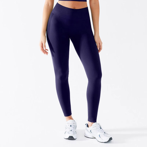 Leggings de yoga ultra doux de couleur unie pour femmes, taille haute, extensibles dans quatre directions, séchage rapide, légers, taille élastique, pour l'été - Product Image 2