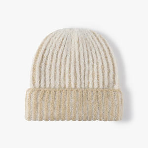 Wholesale <b>Winter</b> Striped Custom Design High Quality Bows Beanie Outdoor Windproof Custom <b>Hats</b> for Women <b>Men</b> Beach - Product Image 2