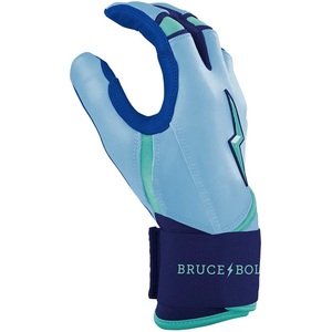 Guantes de Béisbol de Cuero Bruce Bolt Azul Claro, Verde Azulado y Azul Marino, Acolchados, con Cierre de Velcro, Unisex, para Adultos, Entrenamiento Profesional - Product Image 4